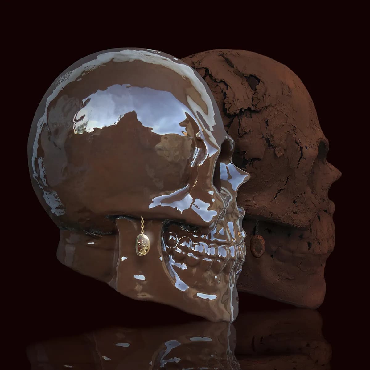 deux crâne en chocolat